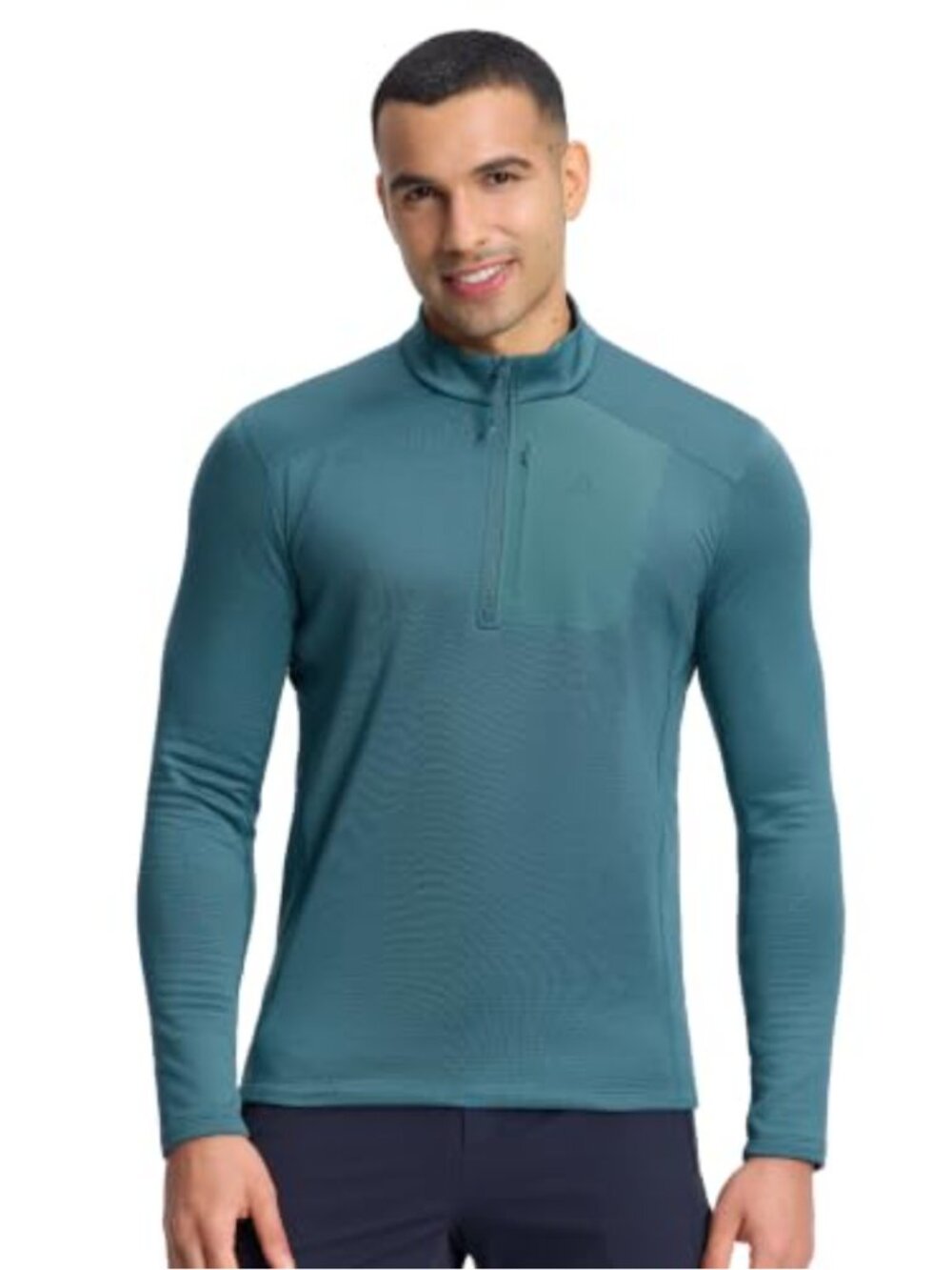Men's Grid Fleece 1/4 Zip Pullover Jacket Lightweight Thermal Outdoor